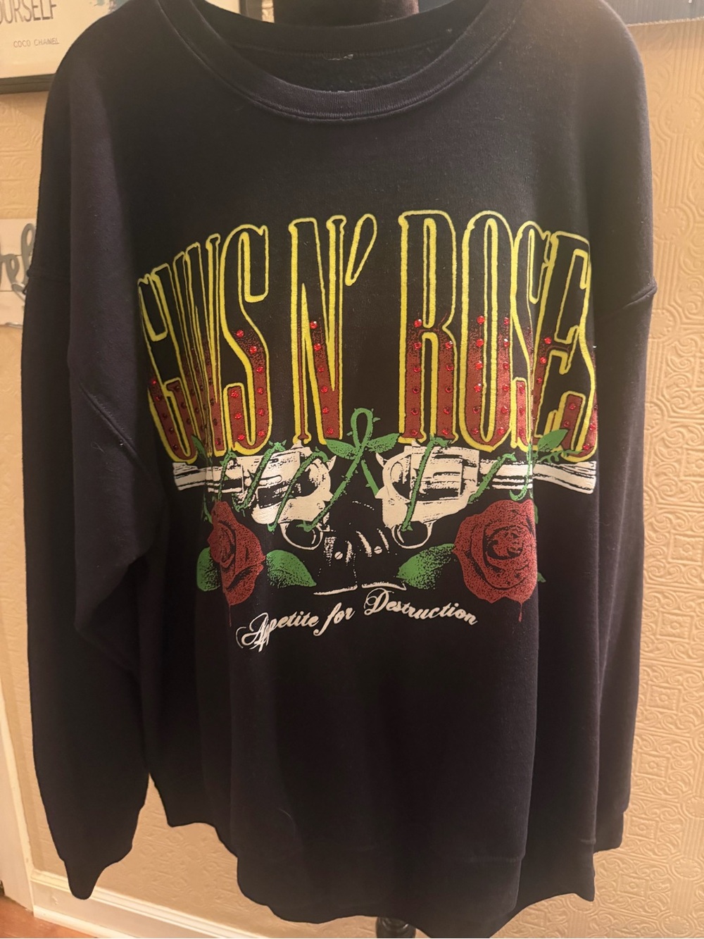 Guns N' Roses Black 'Appetite for Destruction' Graphic Sweatshirt
